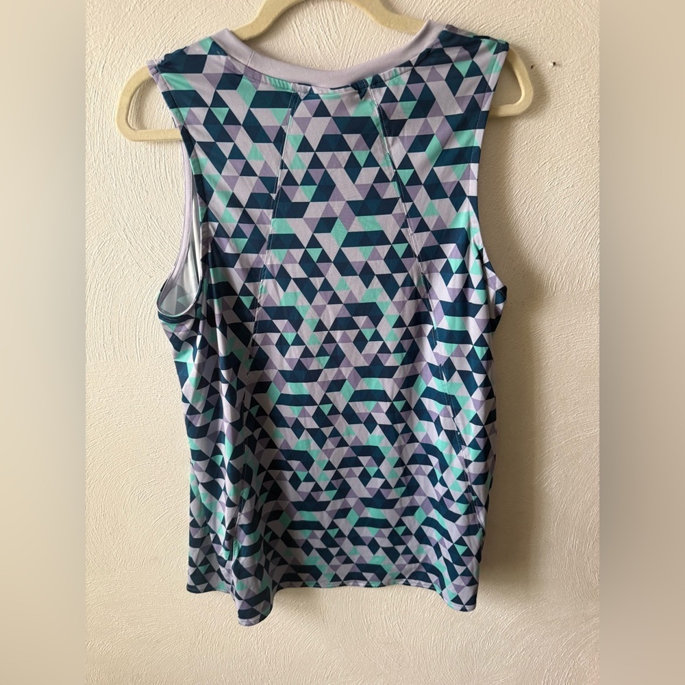 Crane Athletic Sleeveless Performance Tank Top Geometric Print Stretch Large - Picture 2 of 4